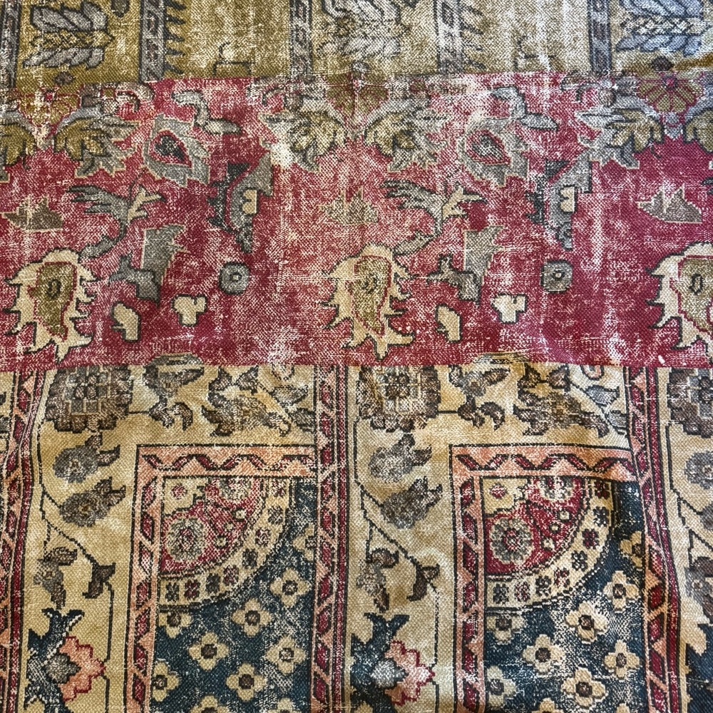 Woven block print rug
condition is new - never used it
approximately 50” x 72”